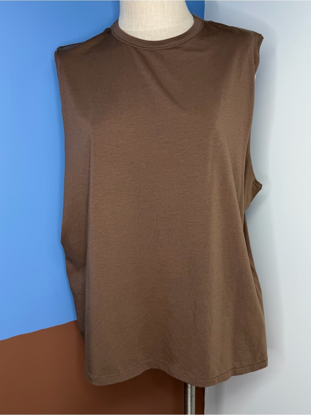 SKIMS Boyfriend collection Brown Oversized Muscle Tank Size Large